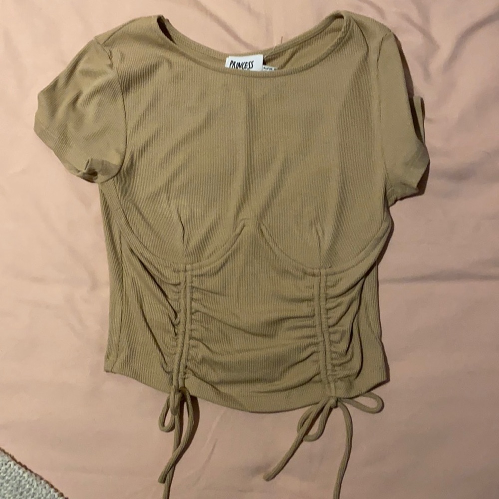 Tan crop top.